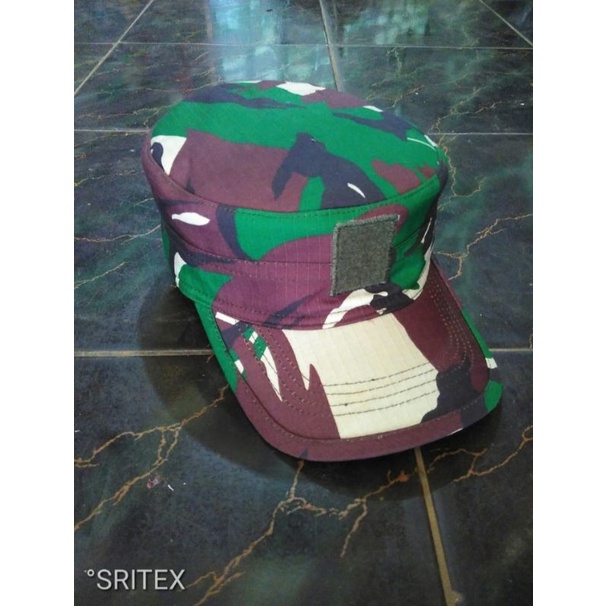 Topi Pet Topi Army Topi Komando Velcro Panjang Bahan Sritex Loreng Malvinas