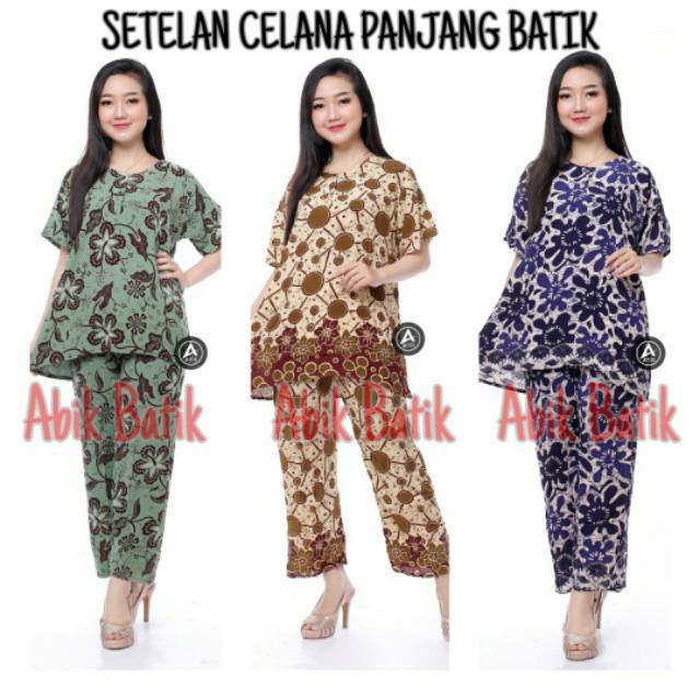 SETELAN CP CELANA PANJANG BATIK / SETELAN BATIK RAYON ADEM / SETELAN BUSUI MURAH