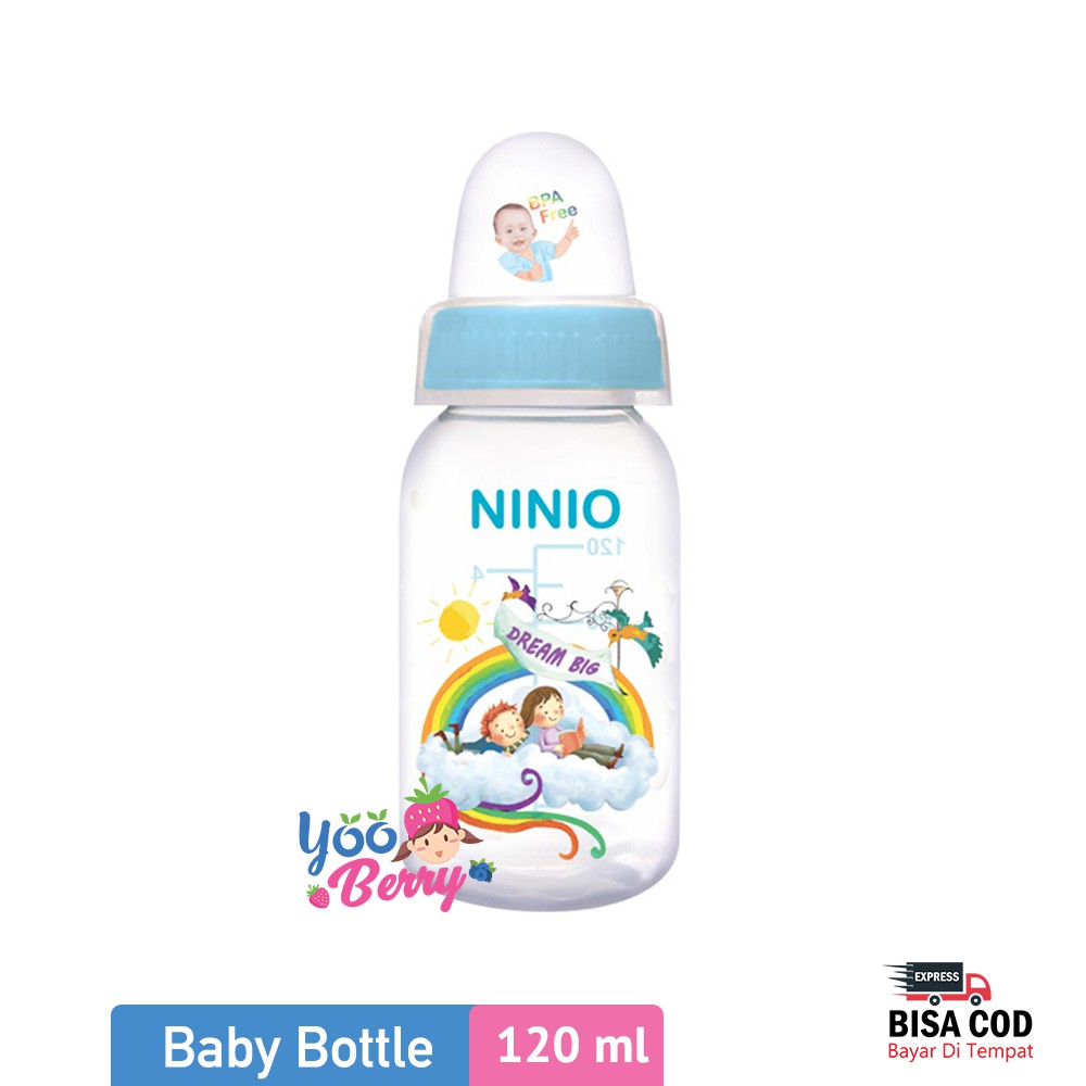 Ninio Round Baby Bottle 120 Ml Botol Susu Bayi BPA Free Murah Berry Mart