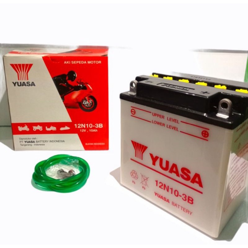 Aki 12N10-3B 12V 10aH Yuasa (Tanpa Air Zuur) Original
