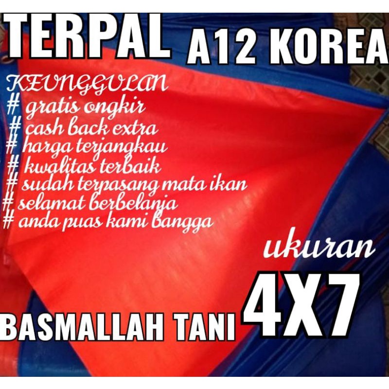 TERPAL PLASTIK A12 UKURAN 4X7 meter merk TRECK