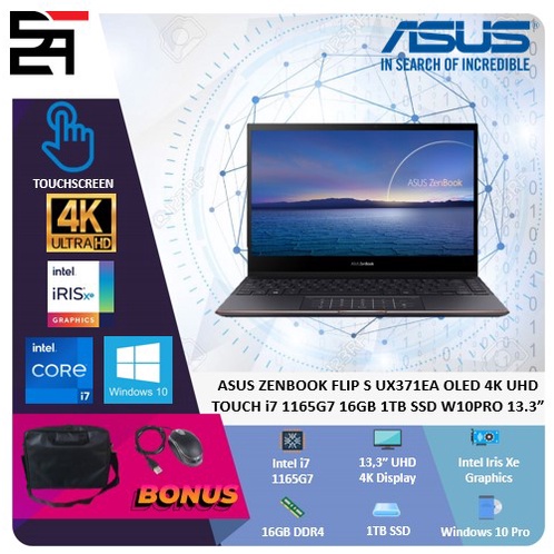 Asus Zenbook Flip S UX371EA OLED 4K TOUCH i7 1165G7 16GB 1TB SSD W10 PRO 13.3 Inchi UHD