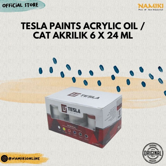 

(TERLARIS) Tesla Paints Acrylic Oil / Cat Akrilik 6 x 24 ml