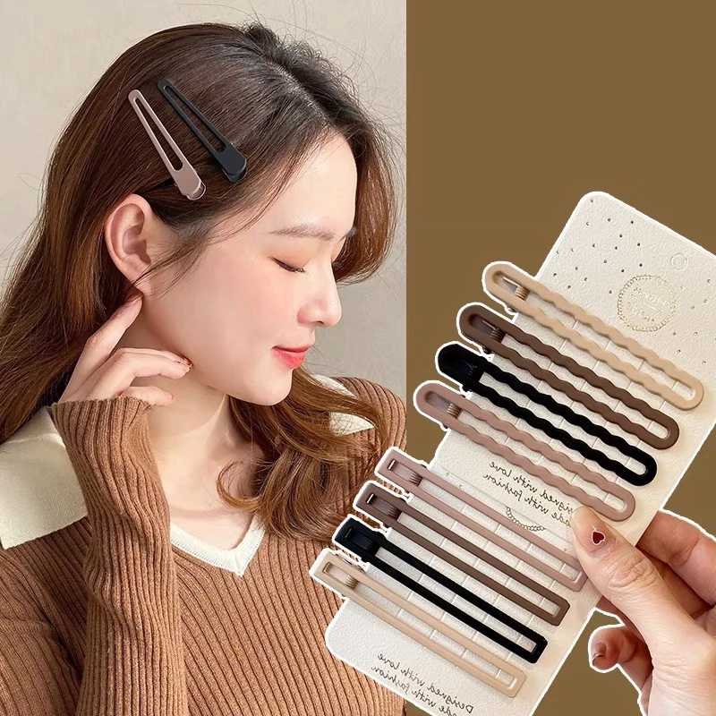 4pcs / Set Jepit Rambut Bahan Alloy Warna Gradasi Gaya Korea Untuk Anak Perempuan