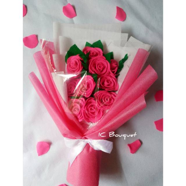 Buket Bunga Murah Warna Pink Wisuda Hadiah Kado Perpisahan Sekolah Shopee Indonesia