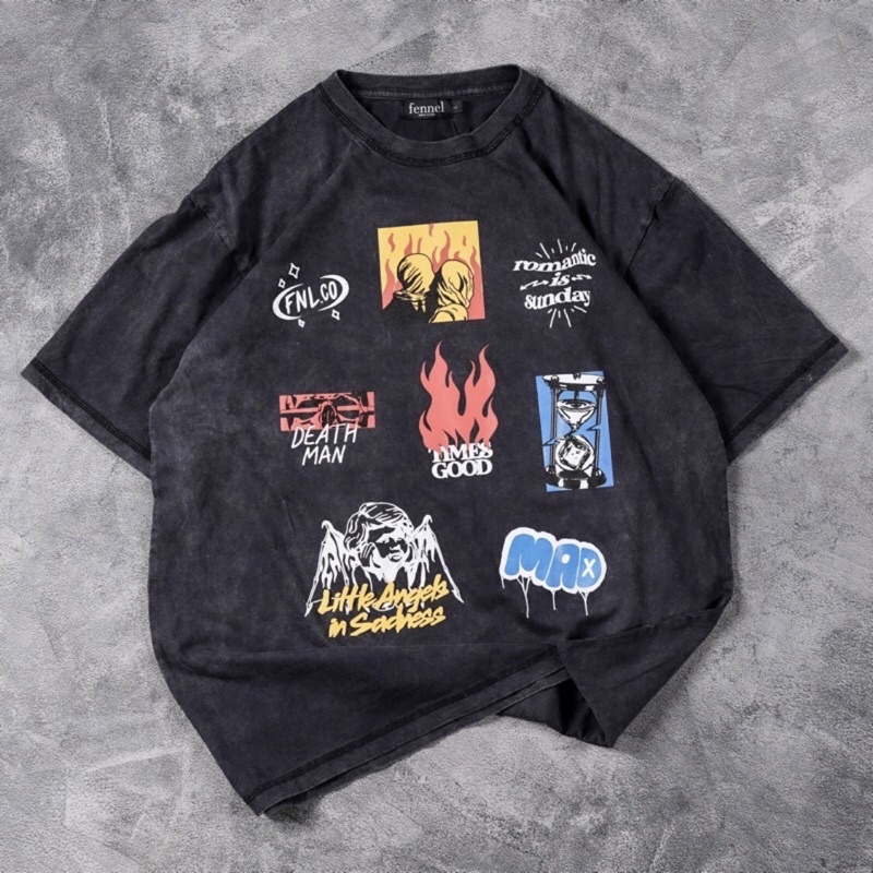 Kaos Wash Oversize Motif Distro