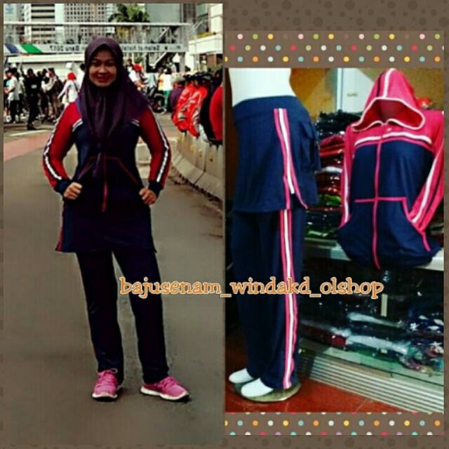 Baju senam muslim/baju senam aerobik/baju senam zumba/baju olahraga muslimah