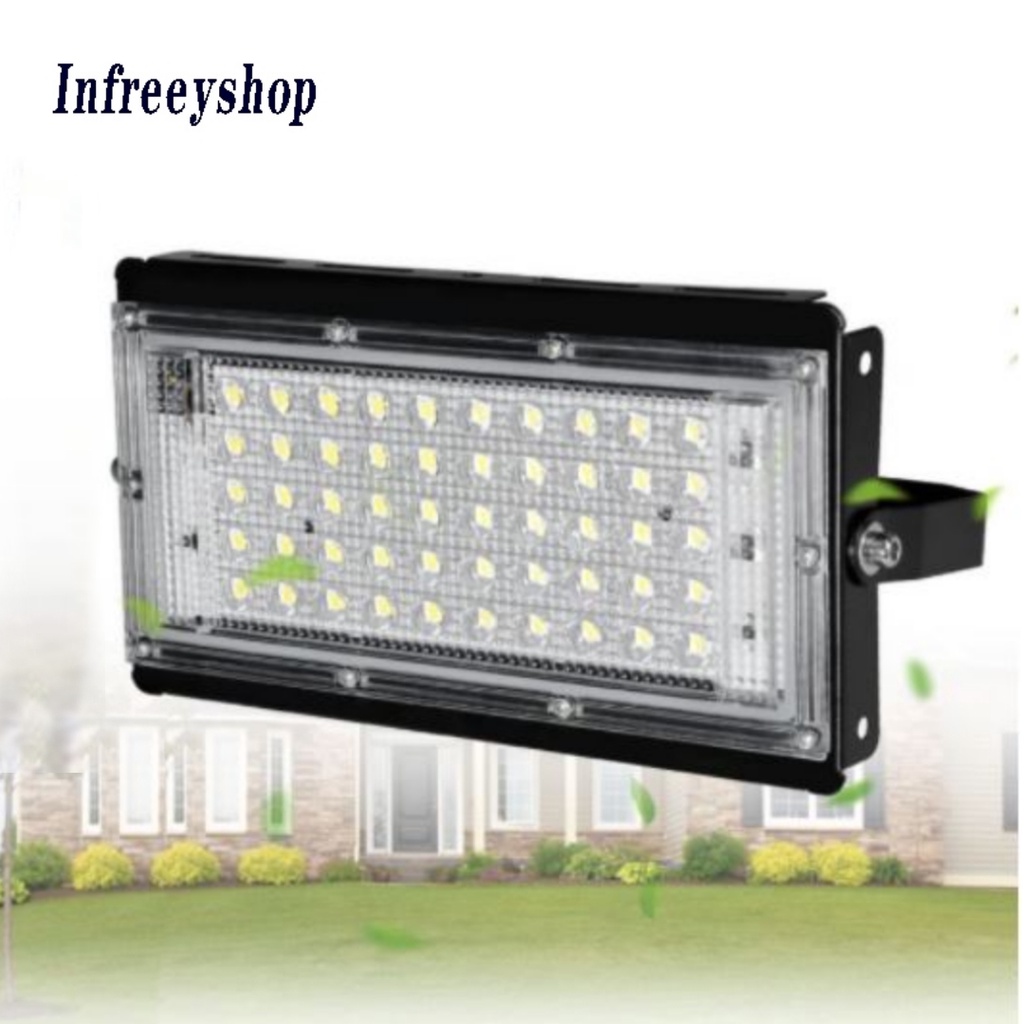 lampu model Sorot Tembak Slim Lampu LED Slim Flood Light waterproof SMD 50W putih