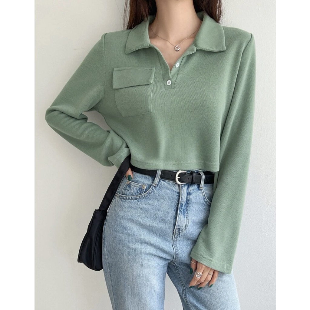 BLOUSE CROP - BLOUSE KOREA - RUBRA BLOUSE