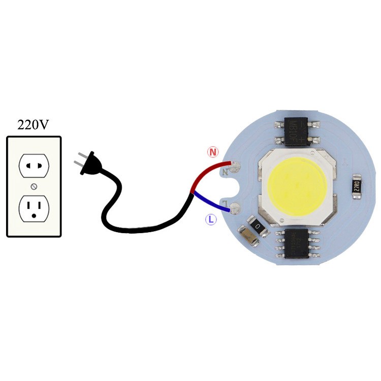 Chip Lampu SMD COB LED Epistar 220V 7W 6000~6500K - OMLL6YWH White