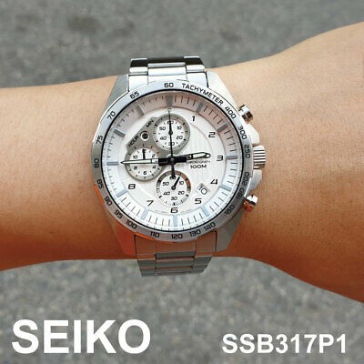 Jual Seiko Chronograph SSB317P1 Jam Tangan Pria Original SSB317 White  Indonesia|Shopee Indonesia