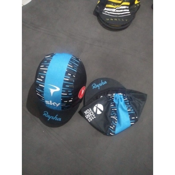 Cycling Cap Topi Sepeda Sky Rapha Garis