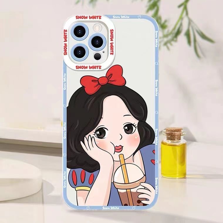 Soft Case TPU Motif Princess Untuk Iphone 14 13 12 11 Pro X XR XS Max 6 6S 7 8 Plus