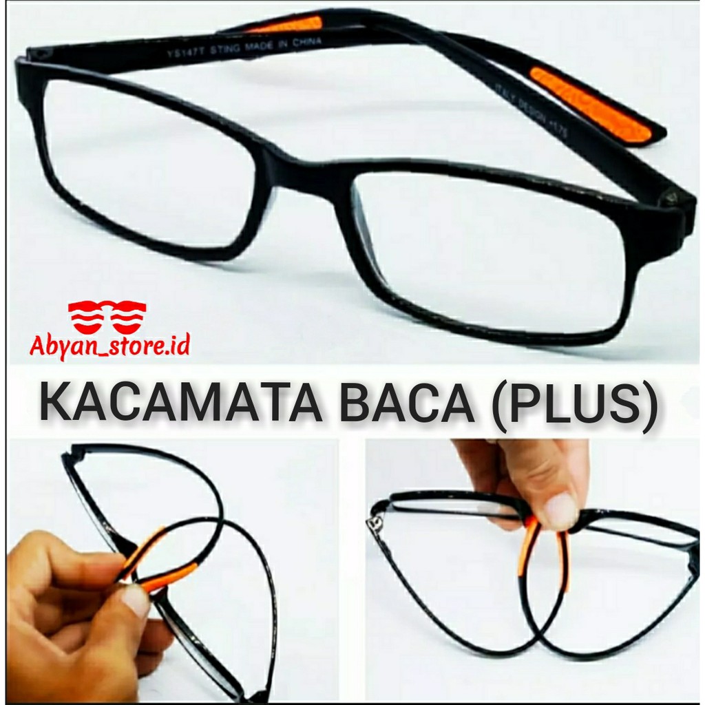Kacamata Baca Kacamata PLUS +1.00 sampai + 4.00 Lentur Anti Patah Kacamata Elastis Free Box Dan Lap