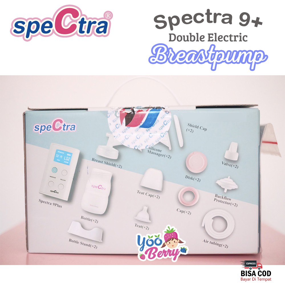 Spectra 9+ Pompa ASI Double Electric Breastpump Free Botol 9 Plus Garansi Resmi New Motor Berry Mart