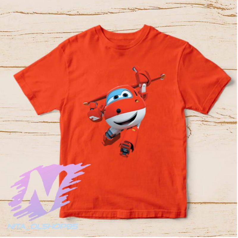 baju kaos anak superwings merah series tv pesawat