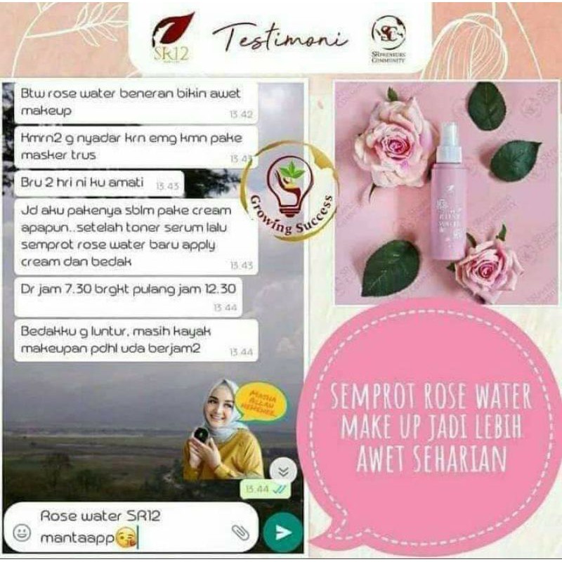 NATURE ROSE WATER SR12 / MELEMBABKAN KULIT WAJAH / MEMBANTU MEMAXIMALKAN MAKE UP