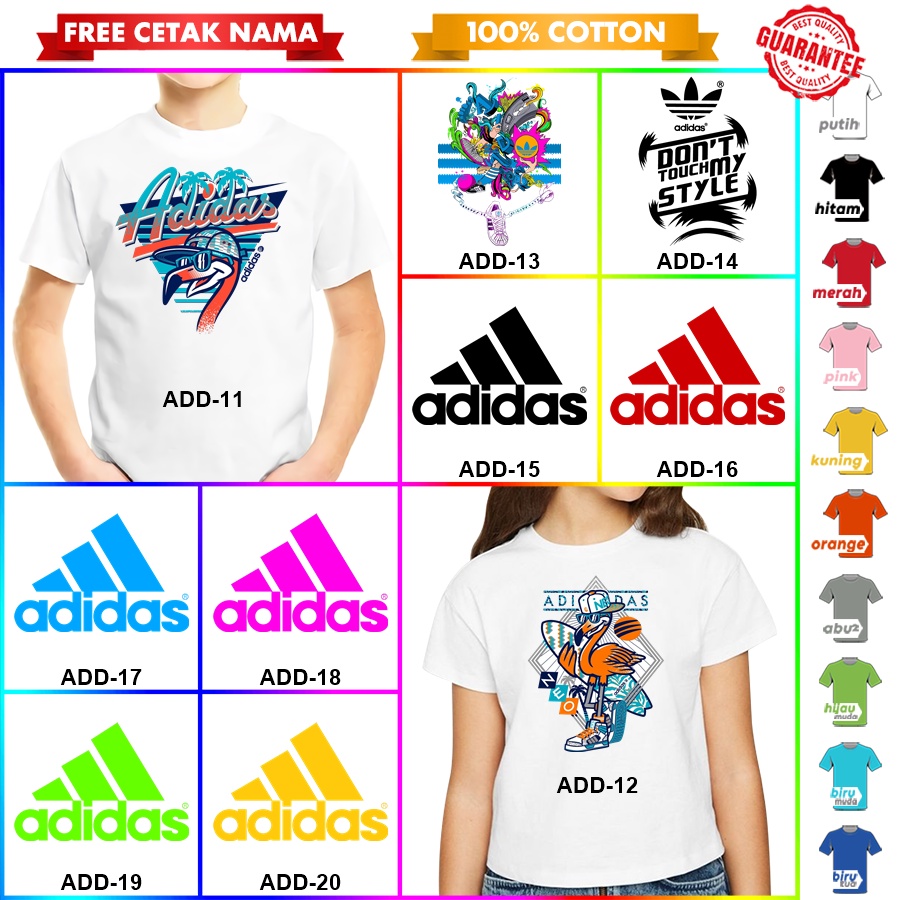 [FREE NAMA!!] Baju Kaos ANAK DAN DEWASA ADIDAS BANYAK MOTIF