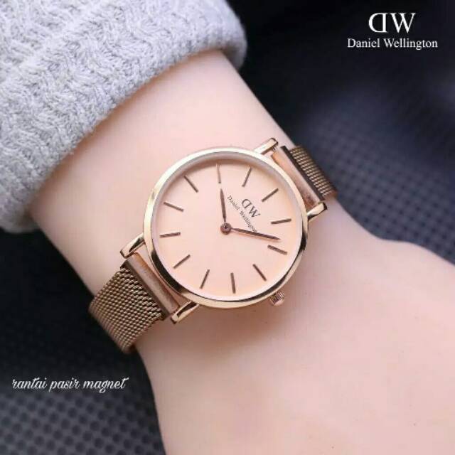 JAM TANGAN WANITA DW PETITE MAGNET PASIR STAINLESS ANTI AIR DIAMETER 3 CM || JAM TANGAN FASHION