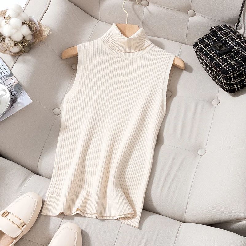 CS047 Tanktop rajut kerah tinggi Yohana