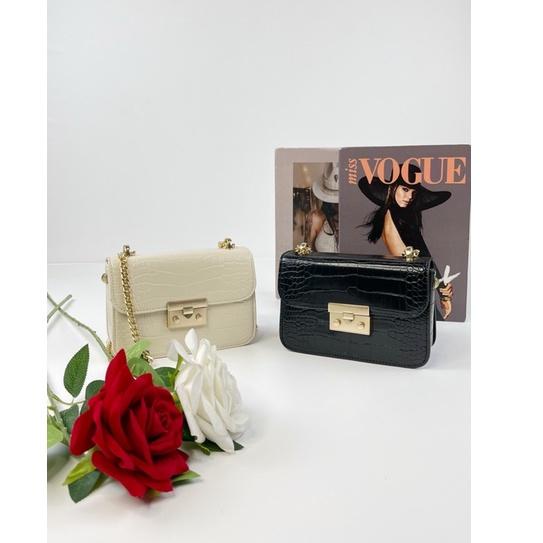Q79T TAS WANITA CK CROC - EFFECT BOXY CHAIN AP BAG - 746#
