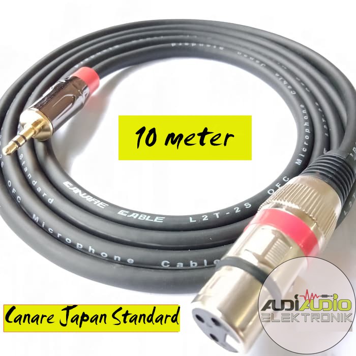 xlr to 3.5 mm_kabel xlr female to Jack 3.5mm_mini stereo 3.5mm 10 meter