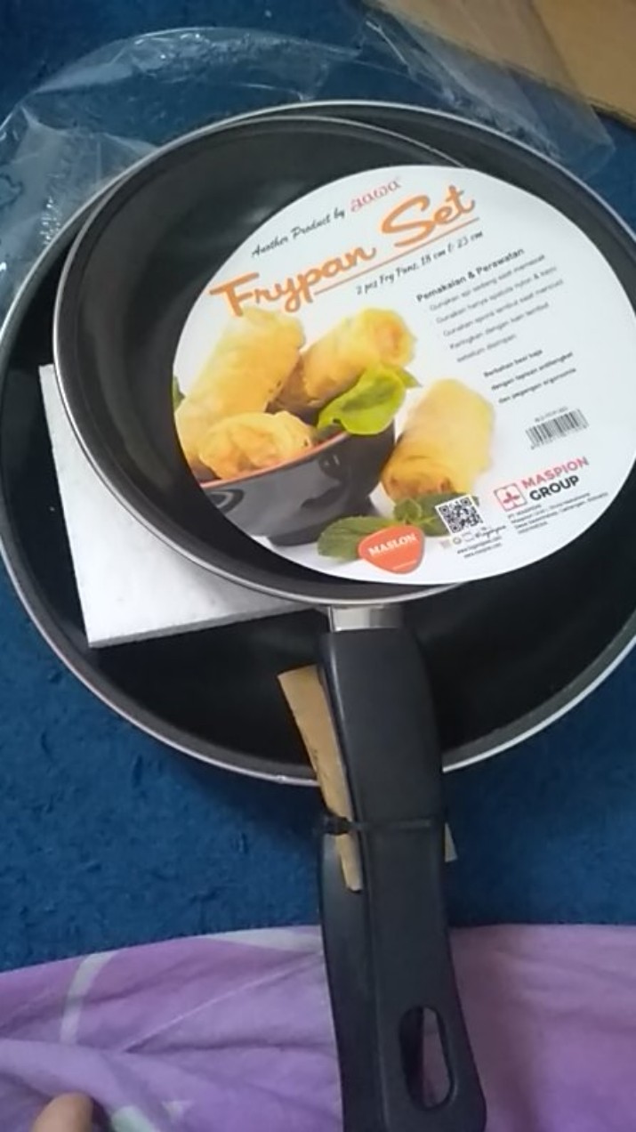Maspion Wajan Penggorengan Anti Lengket Set 18cm+23cm - Hitam