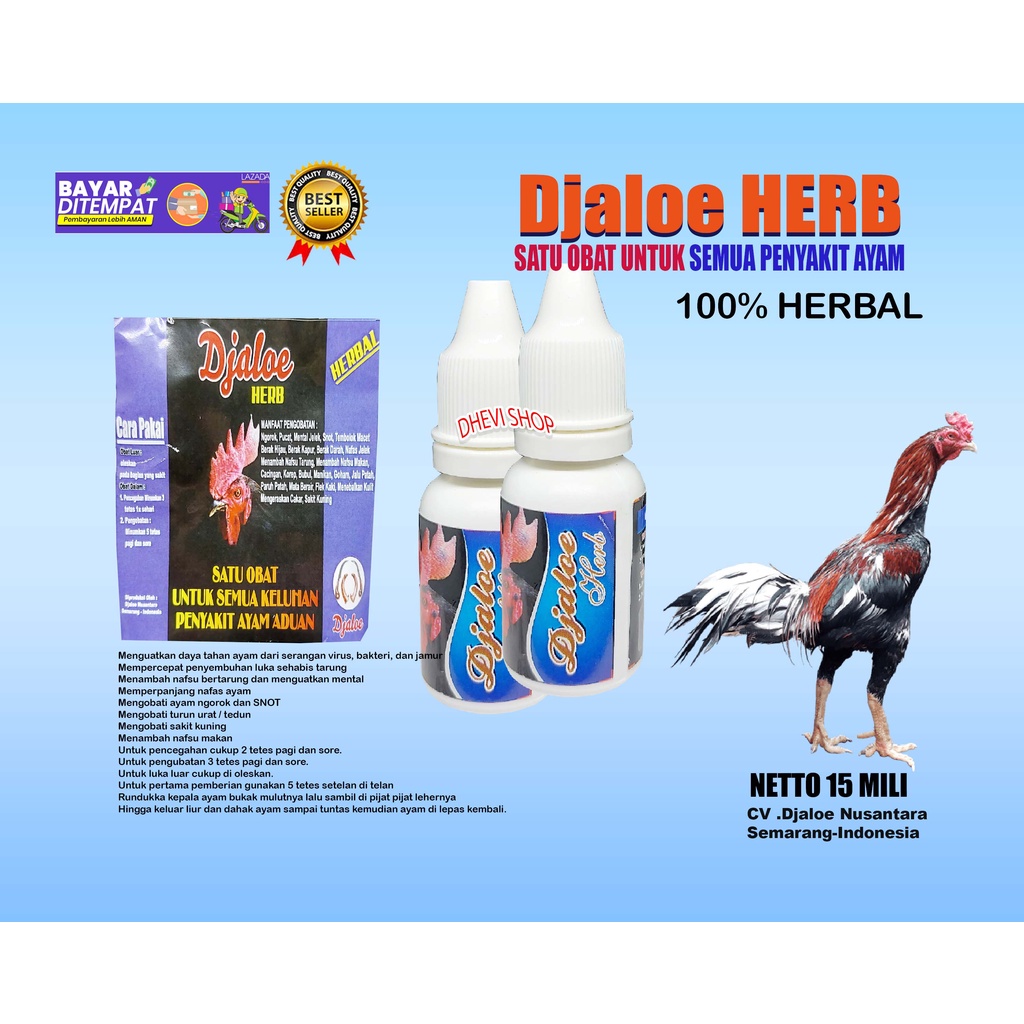 DJALOE HERB JALU HERBAL 1 SACHET VITAMIN DOPING OBAT SEMUA PENYAKIT AYAM UNGGAS BEBEK BURUNG MERPATI SAKIT