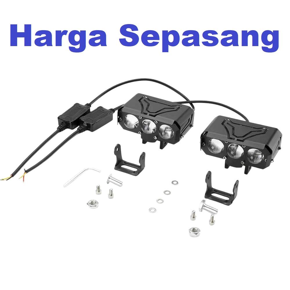 Lampu Tembak Sorot LED Laser Gun SQL2 SQL3 SQL 2 3 Mata D2 Motor Mobil Warna Putih Kuning CSP Lasergun