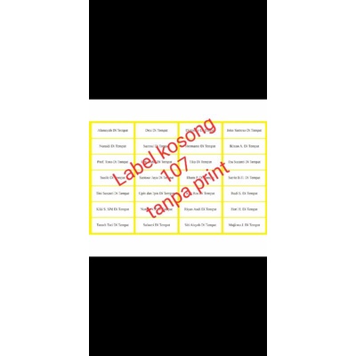 

Label 107 kosong tanpa print