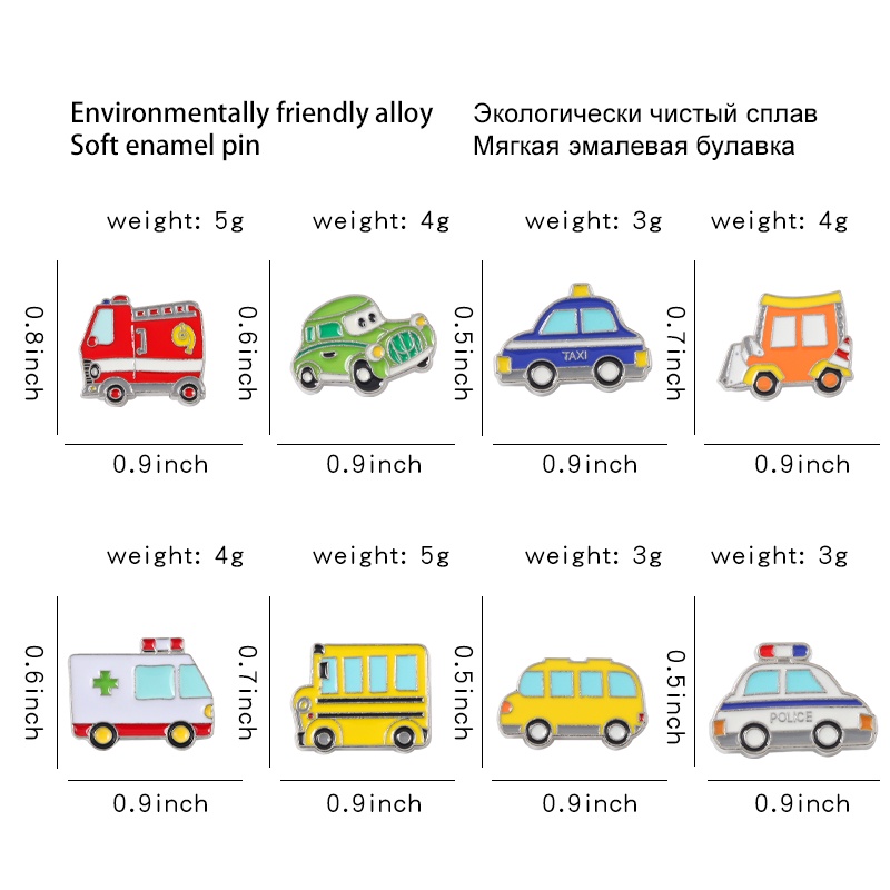 Bros Pin Enamel Bentuk Bus Sekolah Bahan Metal Untuk Aksesoris Tas Ransel / Topi