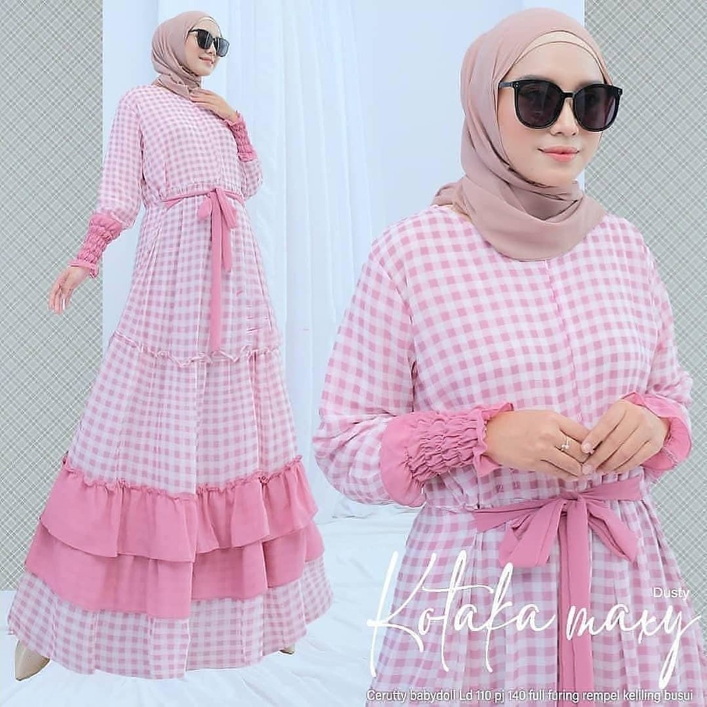 KOTAKA MAXI-Dress Wanita Terbaru 2021 Modern Remaja Kekinian / Gamis Wanita / Baju Wanita long dress