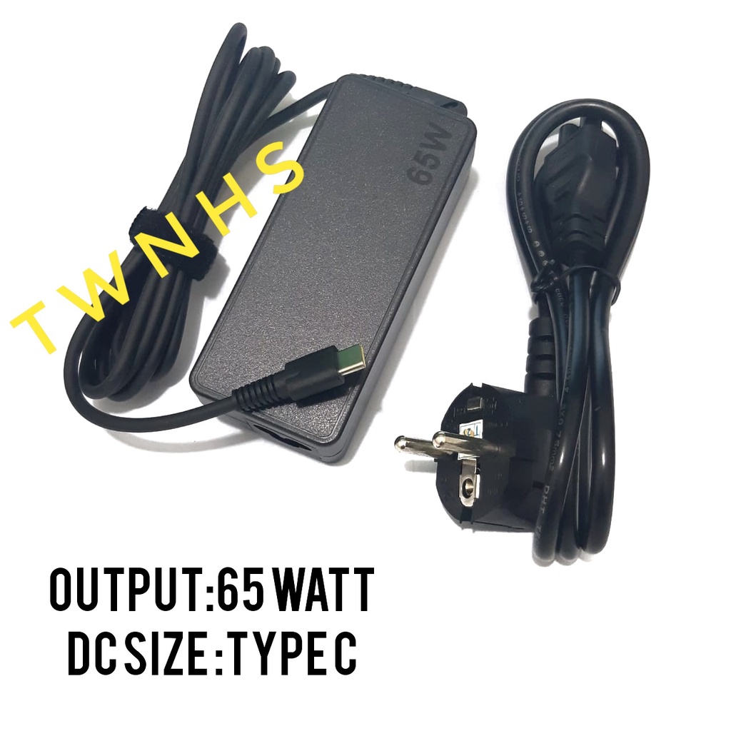 65w Type C Laptop Charger for Lenovo Thinkpad T480 T480S T490 T490S T570 L380 L480 L580 Chromebook C330 S330 C340 300e 500e AC