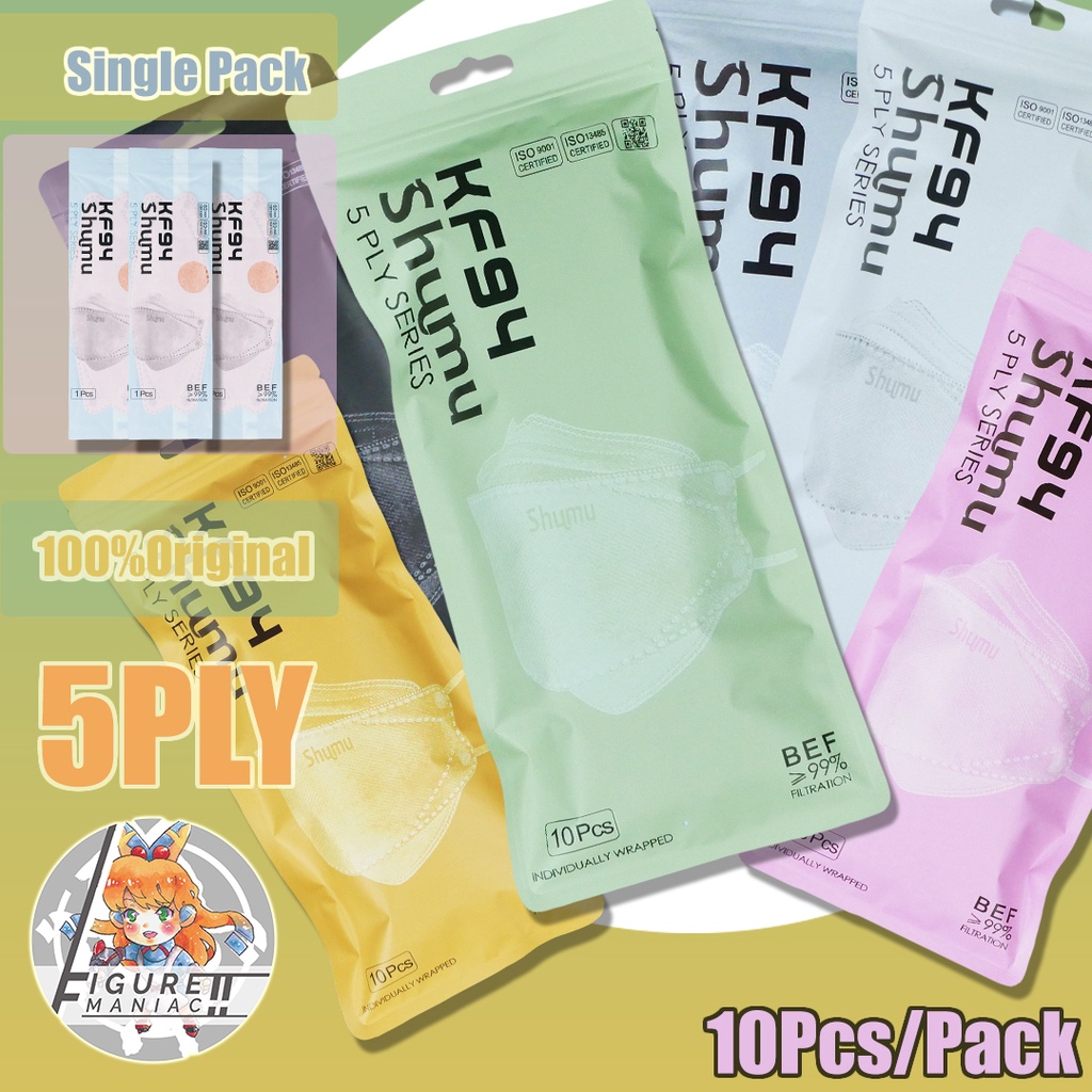 Masker KF94 5 Ply Shumu Premium Warna Original Kemasan Single Pack