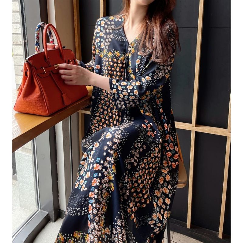 MDLV ~ 91911# Terrina Loose Dress Premium Dress Maxi Import