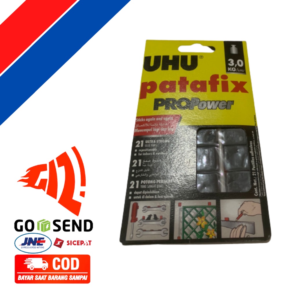 

UHU Patafix ProPower Tack It Removable Adhesive 21 Glue Pads (ECERAN)