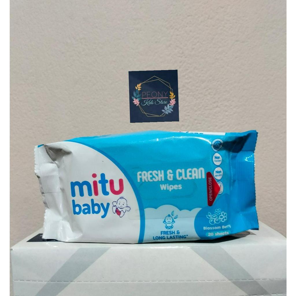 MITU BABY WIPES 20 SHEET/tisu basah bayi mitu travel size 20s/baby wet wipes 30s