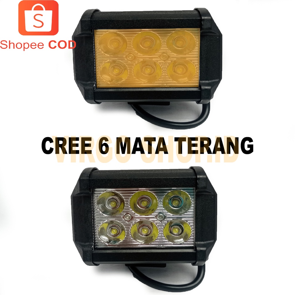 Lampu Cree 6 LED Tipe:D018B 18Watt 1260 LUMENS - Super Terang / Lampu Motor Led Super Terang / Lampu Led / Lampu / Led / Lampu Tembak Motor Super Terang / Lampu Depan Motor Led Super Terang