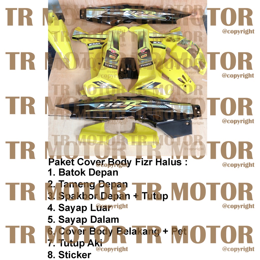 Cover Body Fizr F1zr Custom Kuning Full Set Halus Cover Bodi Yamaha Fiz r