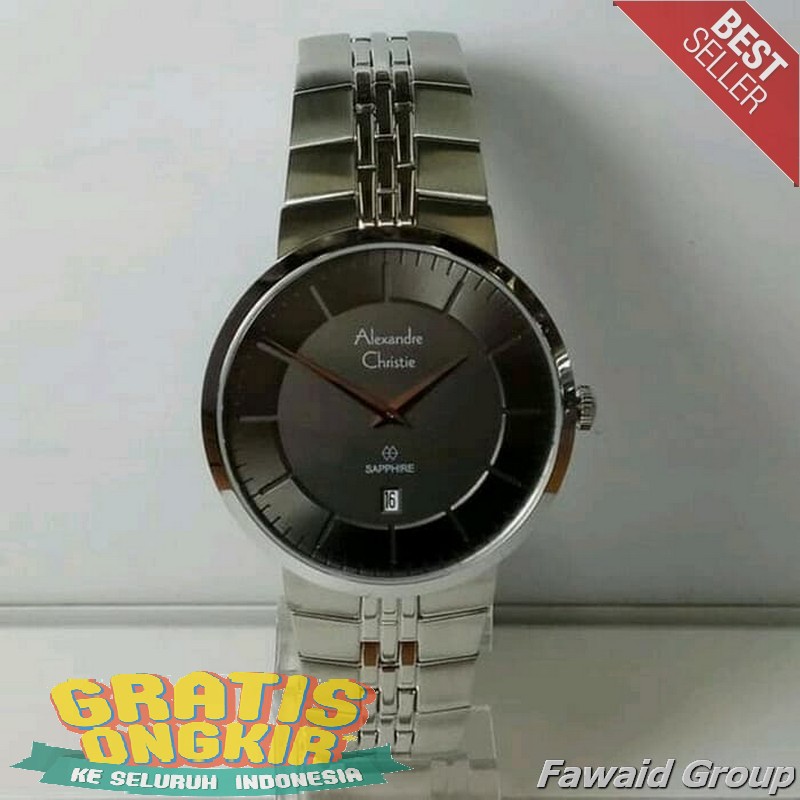 Best Seller Jam tangan Pria ALEXANDRE CHRISTIE AC 8565 PRIA SILVER GREY ORIGINAL