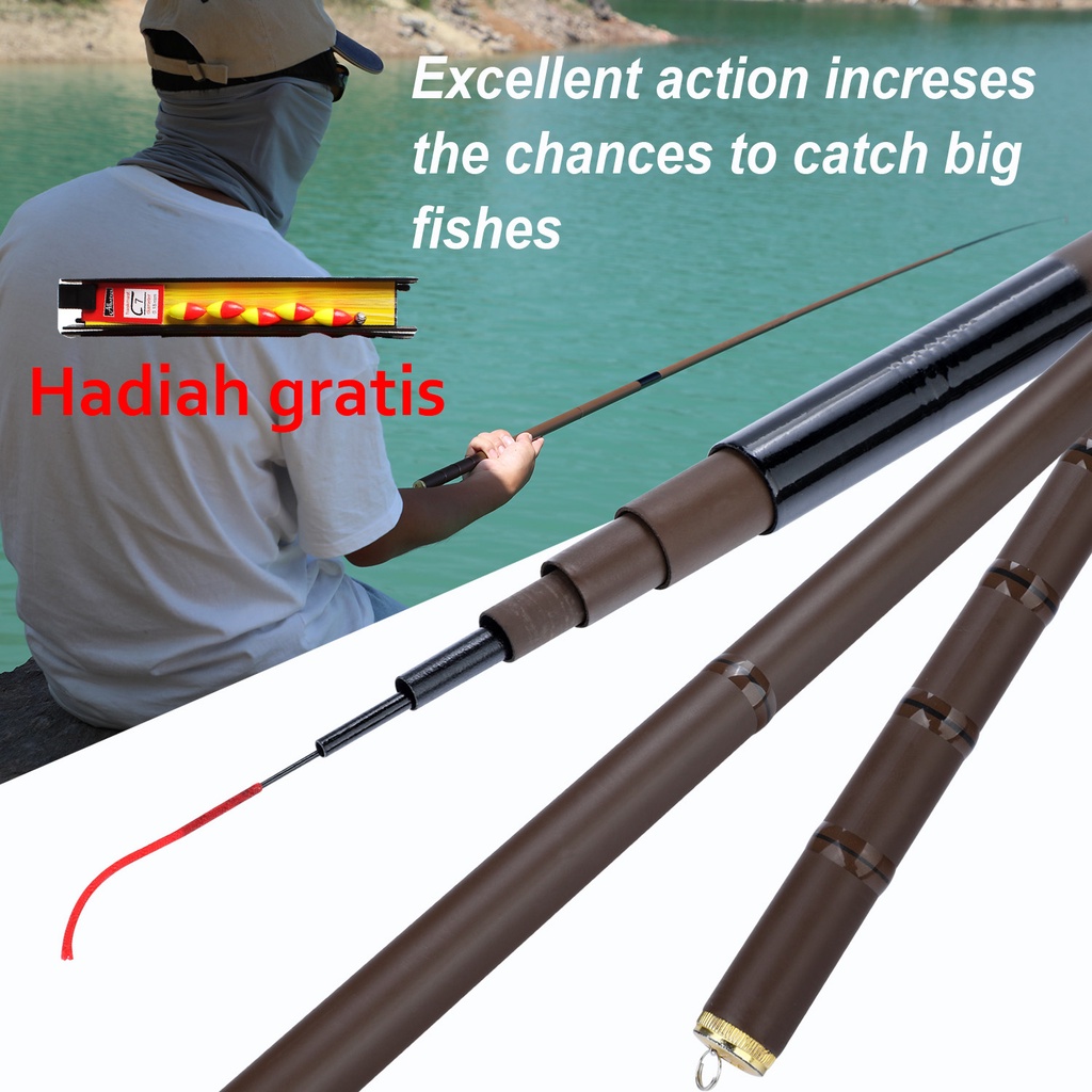 Sougayilang 2.7M/6.3M Telescopic Joran Pancing Super Power Fishing Rod Untuk Memancing Di Luar Ruangan joran tegek