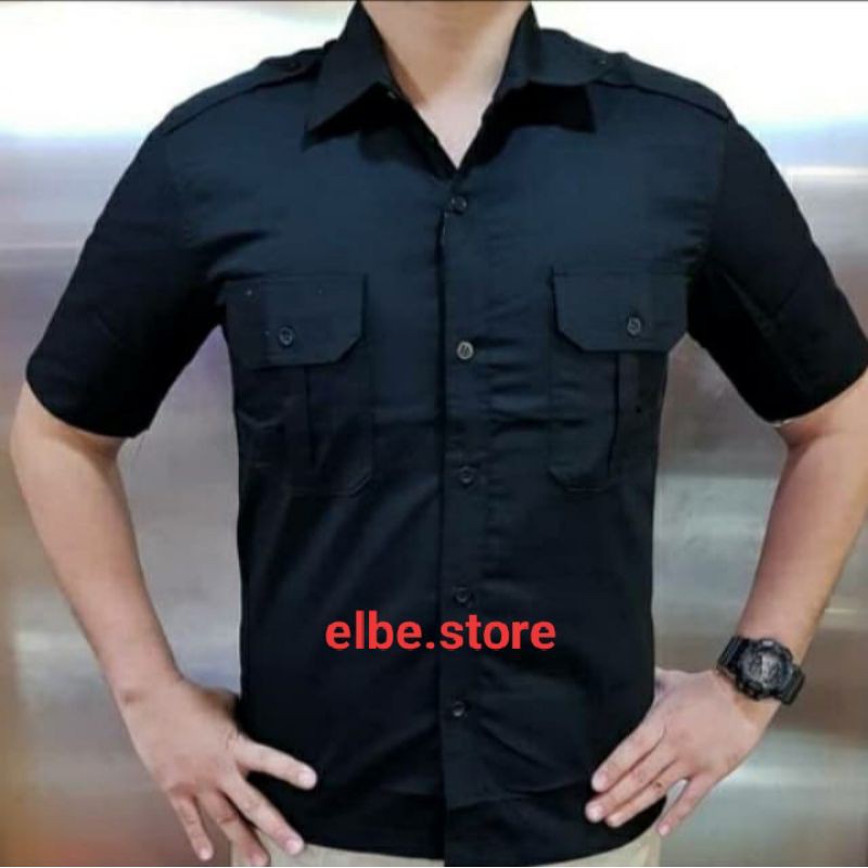 HITAM kemeja PDH pendek/kemeja PDL hitam pendek/PDH Security/PDL Security