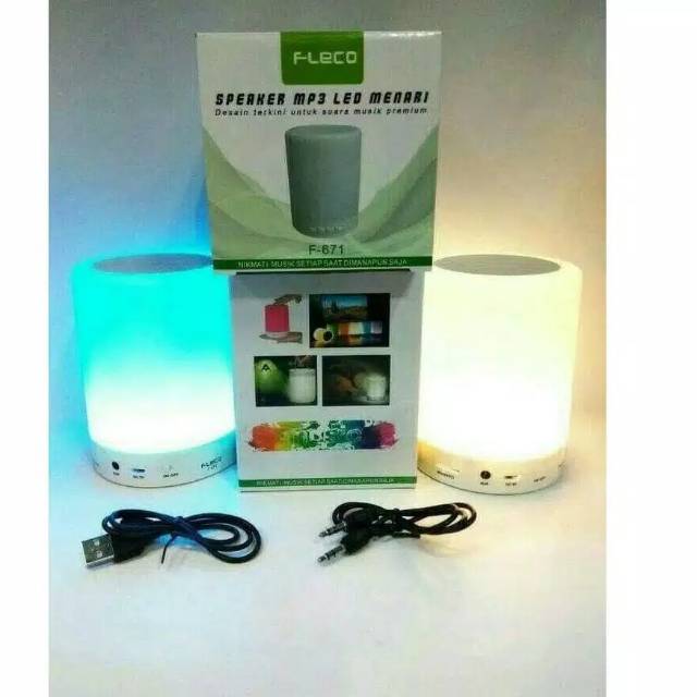 Speaker Bluetooth Lampu LED Fleco F671U Super Bass/Musik Box Bluetooth/Speaker Aktif Bluetooth