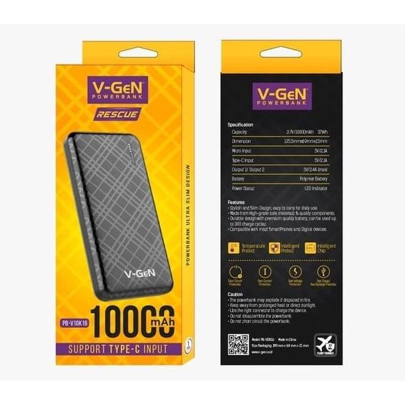 Powerbank Vgen 10000Mah Slim Power Bank Slim 10000 Mah Usb Type C Erh Ikutanyukstore