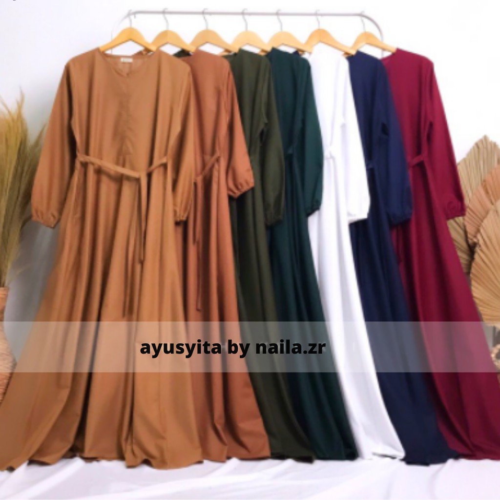 Gamis Polos Toyobo Premium Ori Jumbo Lengan Karet Big Size
