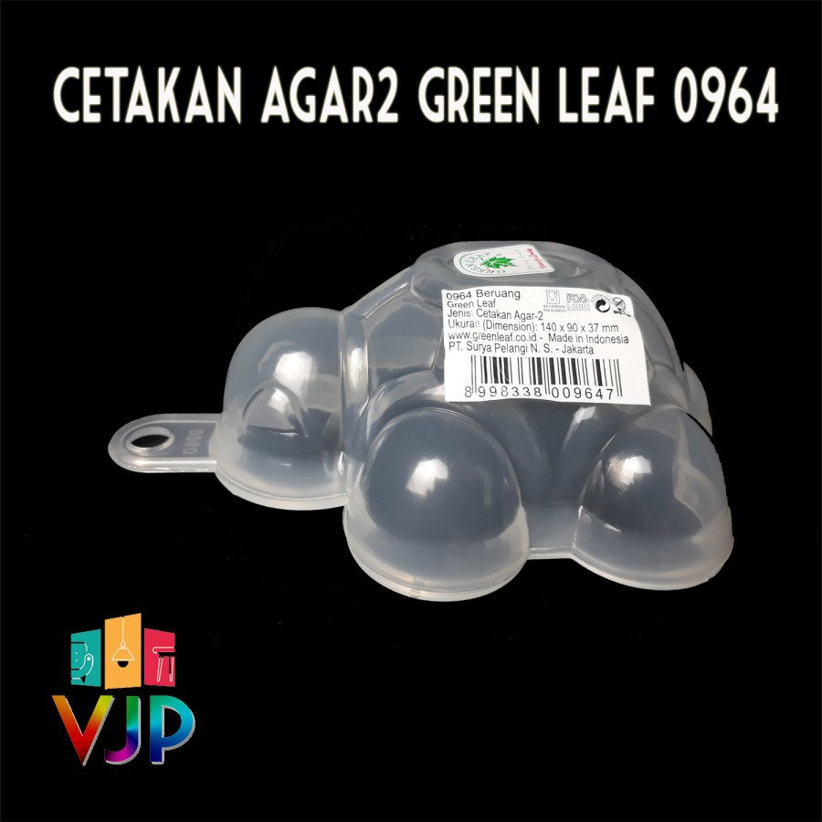 GREEN LEAF 0964 - Cetakan Agar Agar Plastik Loyang Puding Agar Agar kura kura / Boneka