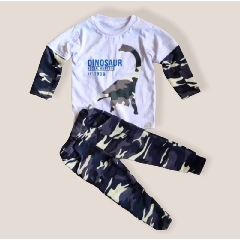 SETELAN REGLAN DINOSAURUS//BAJU ANAK//BAJU SETELAN ANAK