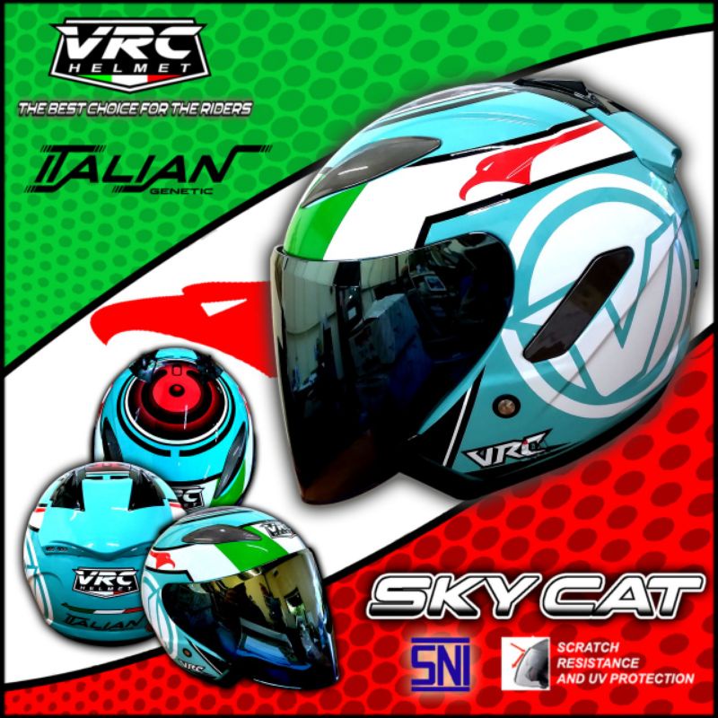 HELM VRC MOTIF CENTRO ORIGINAL FREE VISOR IRIDIUM - HELM HALF FACE VRC