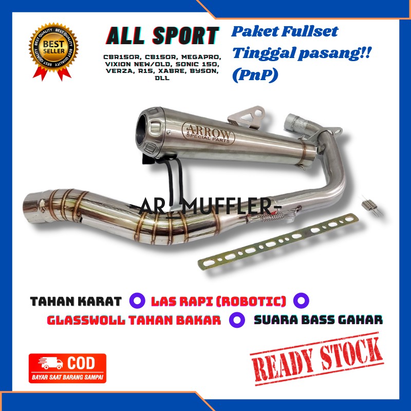 Knalpot Racing Arrow TITAN CBR 150R CB 150R R15 V3 VIXION R MEGAPRO GSX 150 SONIC 150 XABRE BYSON