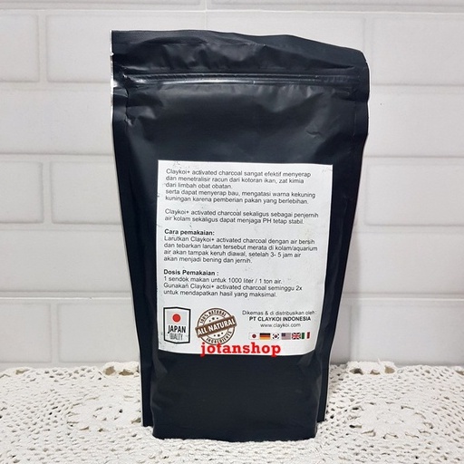 Claykoi Clay koi Hitam 800gr Plus Activated Charcoal Penjernih kolam ikan